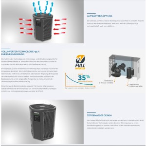 Poolex Vertigo Poolheizung Wärmepumpe 400V VERTIKAL PC-VGO240T - 24kW 400V