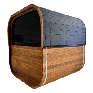 Hekla Outdoor Sauna Cube M + 9kW Ofen 210 x 235 x 225 cm 4 Personen FassSauna