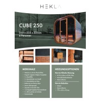 Hekla Outdoor Sauna Cube 250 L - 250 x 235 x 225 cm 6 Personen FassSauna