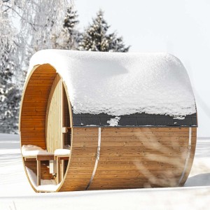 Hekla Outdoor Sauna Barrel M 210 x 240 x 225 cm FassSauna 4 Personen