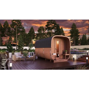 XANTUM CUBE Sauna ROVANIEMI 219x390cm Thermoholz - Aufbau...