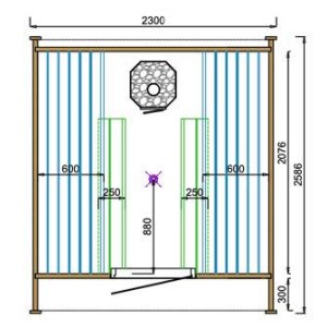 Tuindeco SaunaHaus POD SAUNA TOLVA FICHTE 230 x 259cm - Aufbau innerhalb NRW möglich
