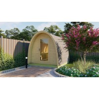 Tuindeco SaunaHaus POD SAUNA TOLVA FICHTE 230 x 259cm - Aufbau innerhalb NRW möglich
