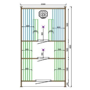 Tuindeco Saunahaus POD SAUNA TOLVA THERMOHOLZ 230 x 480cm - Aufbau innerhalb NRW möglich