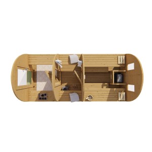 Tuindeco Saunahaus POD SAUNA TOLVA THERMOHOLZ 230 x 480cm - Aufbau innerhalb NRW möglich