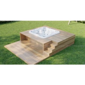 Whirlpool Deck Wellness Spa - Neuheit - Garten Holzumrandung Pool