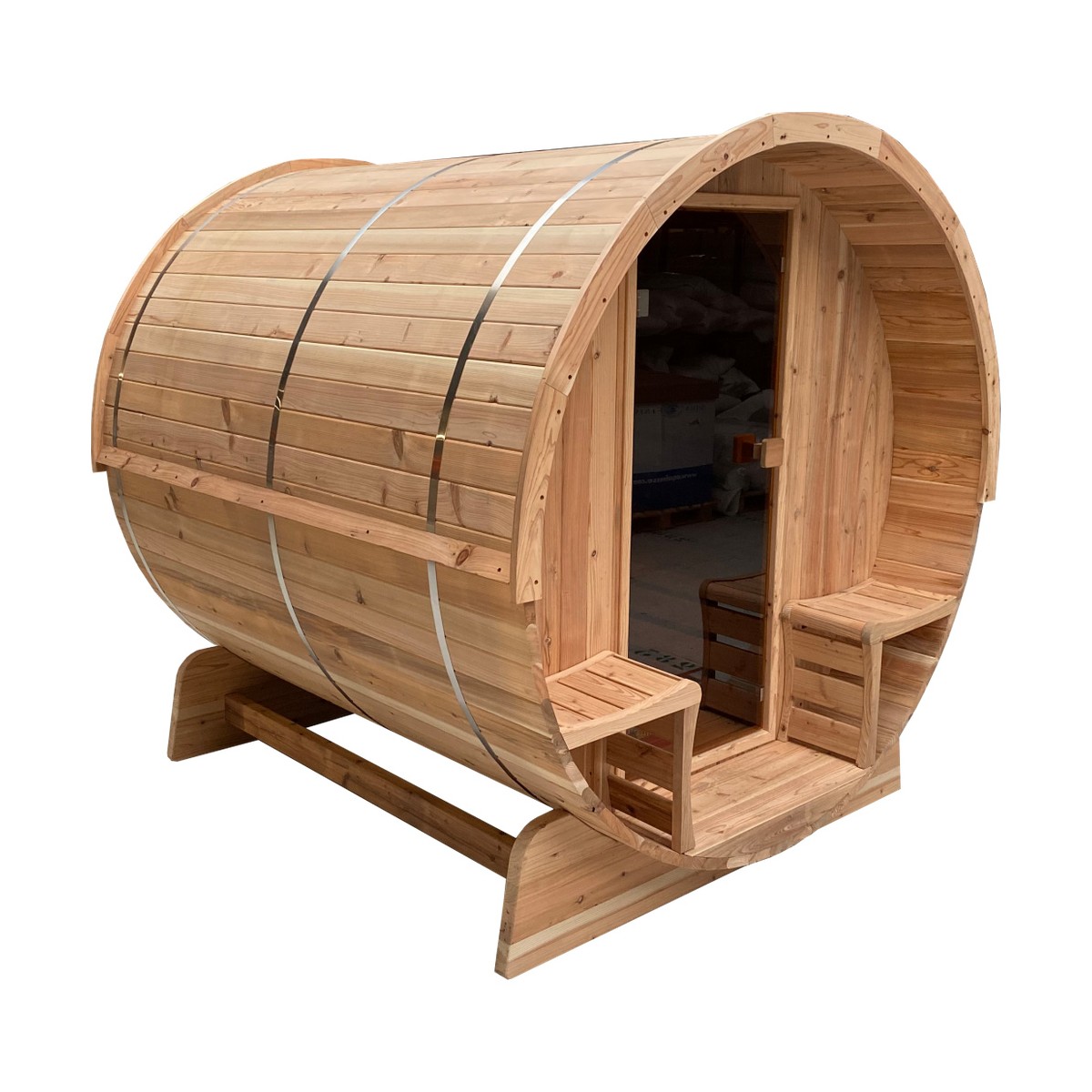 Fass Sauna Fasssauna Traditionell TR-300 Zedernholz 306x185c