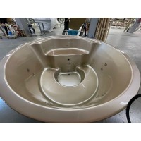 SOFORT: HotTub Badezuber Ø200 Holzbefeuerung ACRYL champagner