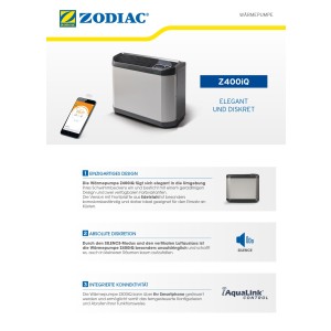 Zodiac Z400iQ Wärmepumpe TD9 22kW – Effiziente & leise Poolheizung WLAN-Steuerung