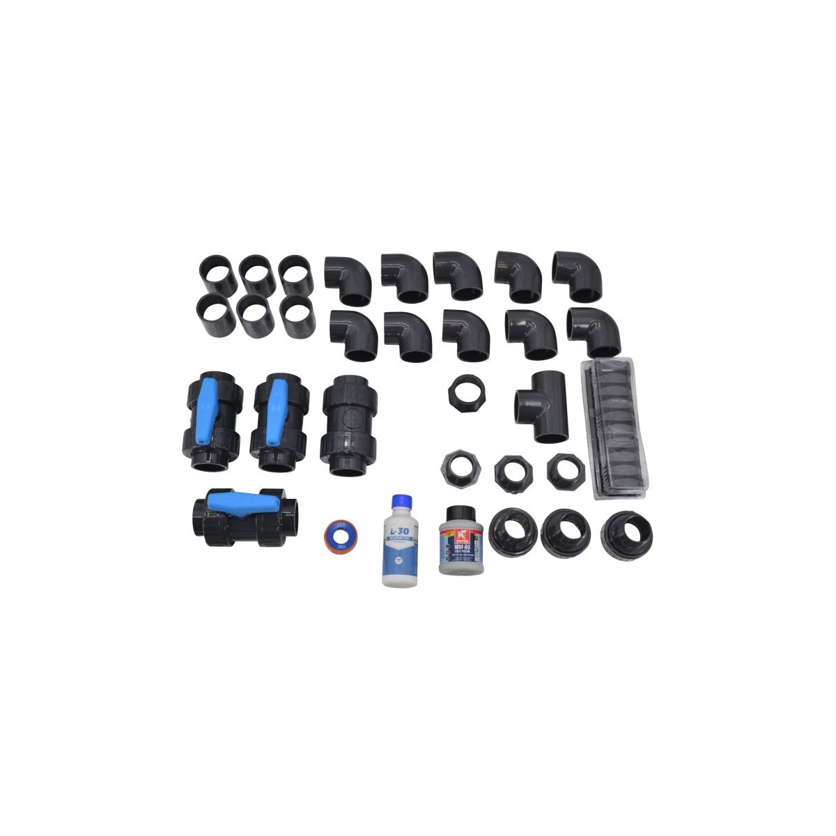 PVC-Anschlussset f. 1 Skimmer u- 2 x Ein box