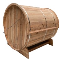 Fass Sauna Fasssauna Traditionell TR-210 Zedernholz 210 x 185  Halb Glas Panorama