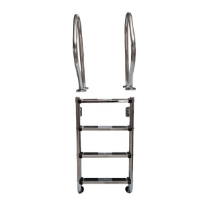 IDEAL Eichenwald Geteilte Leiter mit Griffbögen | V2A | 4-stufig