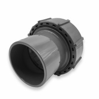 FlexFit Übergangsverschraubung Ø 63 mm | Klemm X Klebemuffe | PN6 | Grau