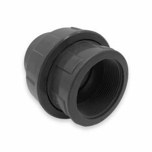 PVC Verschraubung | Ø 63 mm Klebemuffe x 2" IG | PN16 | Grau