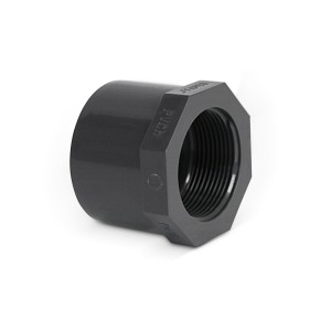 PVC Reduzierung kurz | Ø 63 mm | Klebestutzen x 1 1/2" IG | PN16 | Grau