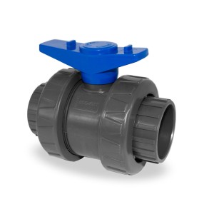 2-Wege-Kugelhahn | ECO FIT | Ø 63 mm | Klebeanschluss | Griff Blau