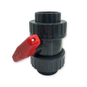 2-Wege-Kugelhahn | Ø 63 mm | Klebeanschluss | Griff Rot | SAFE