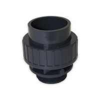 PVC Verschraubung mit O-Ring | Ø 50 mm Klebemuffe x 1 1/2" AG | PN10 | Grau