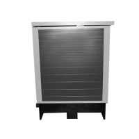 Trend Pool Technikbox Premium inkl. Unterkonstruktion und Medienkonsole | DIY | Paneel RAL 7016 Anthrazit / Rahmen RAL 9006 Weißaluminium | ohne Inhalt