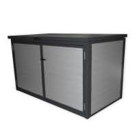 Trend Pool Technikbox Premium | DIY | 185 x 100 x 106 cm | Paneel RAL 9006 Weißaluminium / Rahmen RAL 7016 Anthrazit | ohne Inhalt