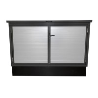 Trend Pool Technikbox Premium inkl. Unterkonstruktion und Medienkonsole | DIY | Paneel RAL 9006 Weißaluminium / Rahmen RAL 7016 Anthrazit | ohne Inhalt