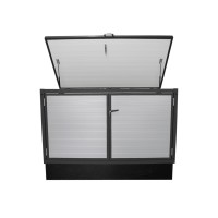 Trend Pool Technikbox Premium inkl. Unterkonstruktion und Medienkonsole | DIY | Paneel RAL 9006 Weißaluminium / Rahmen RAL 7016 Anthrazit | ohne Inhalt