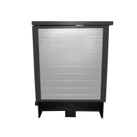 Trend Pool Technikbox Premium inkl. Unterkonstruktion und Medienkonsole | DIY | Paneel RAL 9006 Weißaluminium / Rahmen RAL 7016 Anthrazit | ohne Inhalt