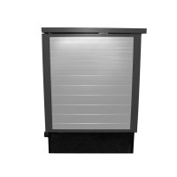 Trend Pool Technikbox Premium inkl. Unterkonstruktion und Medienkonsole | DIY | Paneel RAL 9006 Weißaluminium / Rahmen RAL 7016 Anthrazit | ohne Inhalt