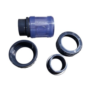 PVC Verschraubung inkl. Schauglas | Ø 50 mm | PN 10 | Grau / Transparent