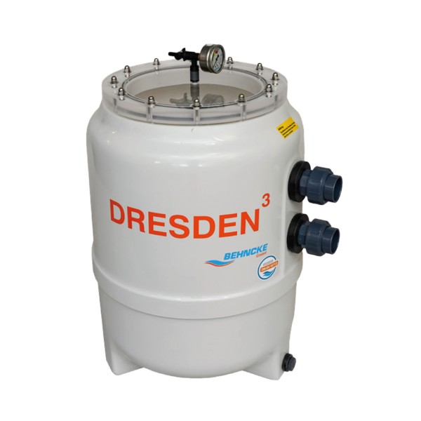 GFK Filterkessel Behncke DRESDEN³ | Ø 400 mm | Höhe 830 mm | RAL 7035 Lichtgrau | ohne Ventil (Ø 50 mm - 1 1/2 ")