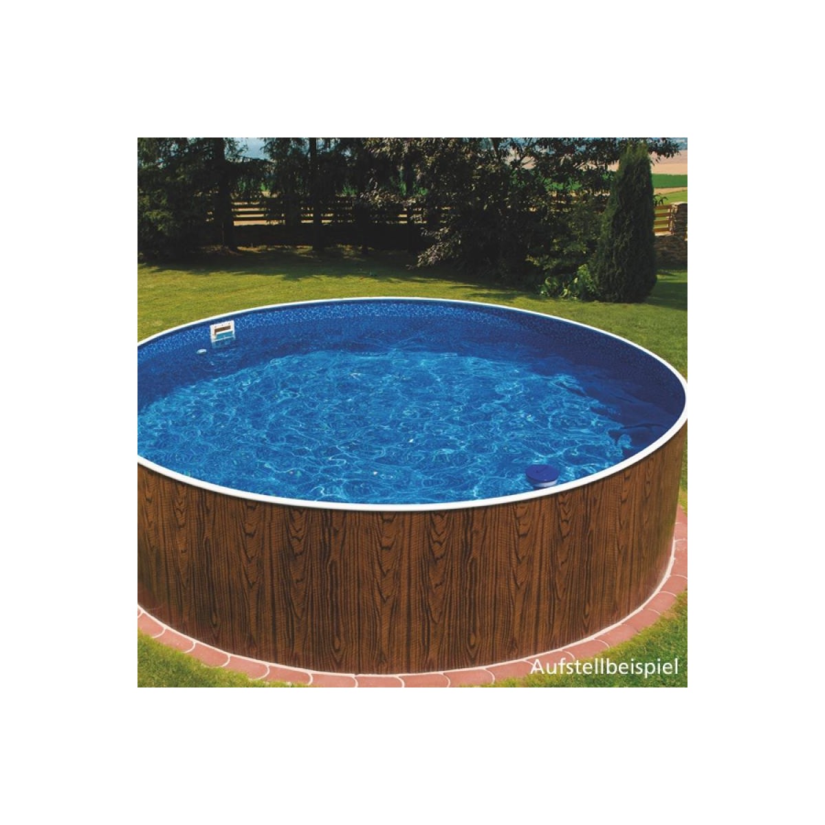 Rundpool Stahlwandbecken - Set 460x120 cm in Holzoptik