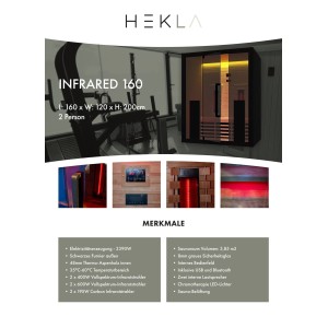 HEKLA IR160 Infrarotkabine Infrarotsauna 160x120x200 2 Person Aufbauservice NRW
