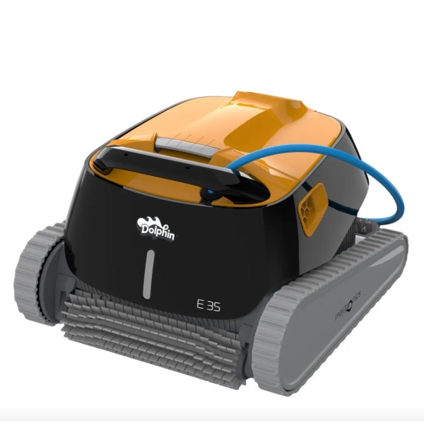 Dolphin E35 Poolroboter Poolsauger mit Drehgelenk Aktivbürste Filterkorb und Caddy