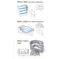 REKU Einbautreppen Pool KANTO, 1500, 3200, Maris, Ravenna