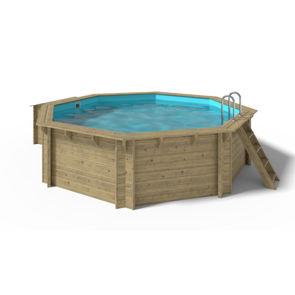OKU Holzpool EMOTION-FUN rund 5,1 m x 1,2 m 800410 Pool Folie blau komplett