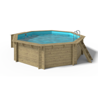 OKU Holzpool EMOTION-FUN rund 5,1 m x 1,2 m 800410 Pool Folie blau komplett