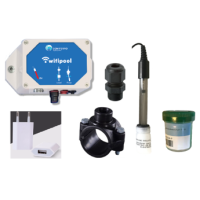 Wifipool Modul  pH inkl. goldene Sonde + Anbohrschelle 50mm -> 1/2 Zoll + Sondenverschraubung + calibrationsflussigkeit USB-Transformatorstecker 1 Anschluss
