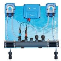 Wasserbehandlung Flussigchlor/pH  Wifi mit Durchflussschalter - ohne Niveauschalter für schwimmbad bis 150m³