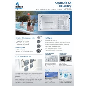 Allsea OASIS Aqua Life 4.4 Pro Luxury Swimspa – 443 * 235  leistungsstarker Swim Spa