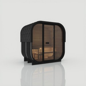 Hekla Outdoor Sauna Cube NERO 160 S - 160 x 235 x 225 cm 2 Personen FassSauna