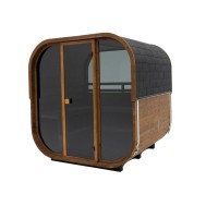 Hekla Outdoor Sauna Cube NERO 160 S - 160 x 235 x 225 cm 2 Personen FassSauna