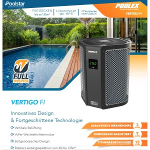 Poolex Jetline Pool Wärmepumpe 15kW Full-Inverter 65-80m3 WIFI Cover Poolheizung