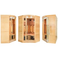 Infrarotsauna 3-Sitzer  Apollon FRANCE SAUNA 150 x 150 x 190 cm Infrarotkabine