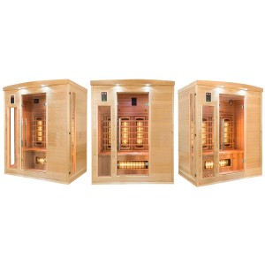 Infrarotsauna 3-Sitzer Apollon FRANCE SAUNA 153 x 128 x 190 cm Infrarotkabine