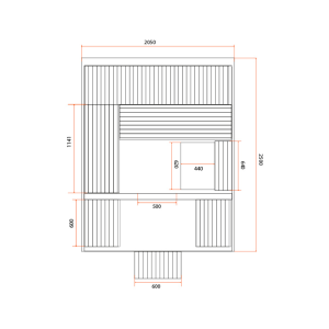 Gaïa Luna Barrel Außensauna Fasssauna Saunafass HOLL´s Sauna 250 x 205 x 220