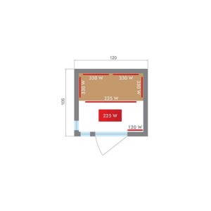 Infrarotsauna 2-Sitzer Apollon FRANCE SAUNA 120 × 123 × 190 cm Infrarotkabine