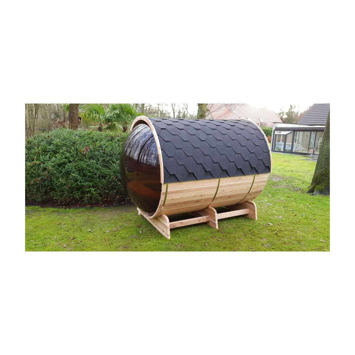 Fasssauna Fass Sauna TR230-X Sphere Panorama Zedernholz 229 
