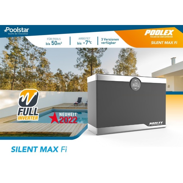 NEU Poolex Silent MAX 155 Wärmepumpe FI WIFI 15kW Poolheizung SilentMAX