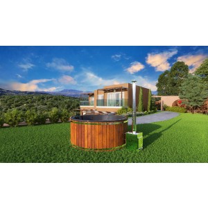 MOJO Badefass Badezuber 225mm HOTTUB mit Acryl-Schale Modell GRAND Round Out