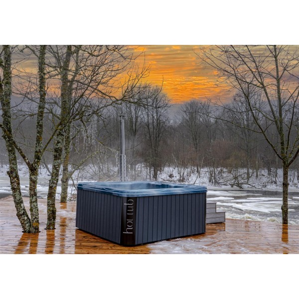 MOJODAS Badefass Badezuber 245 x 245 mm HOTTUB mit Acryl-Schale Modell MacauXL